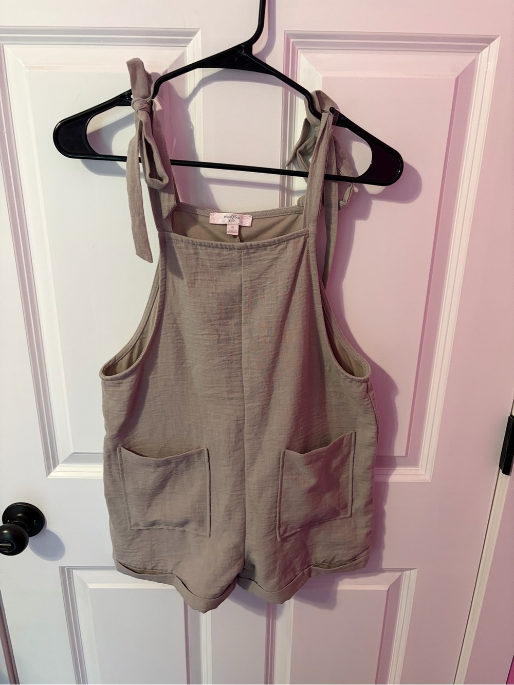Moa Moa Olive-Taupe Linen-Blend Romper